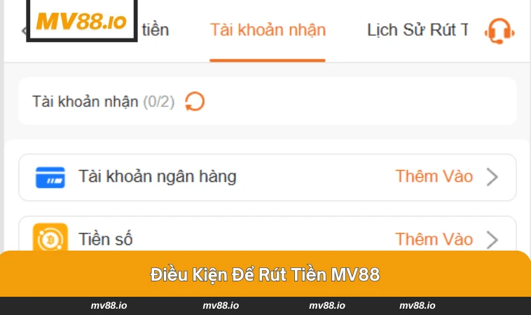 Người chơi cần kiểm tra điều kiện trước khi rút tiền tại MV88.