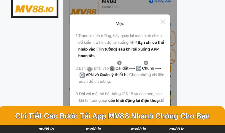 Tiến hành cài đặt app nhanh chóng chỉ với 4 bước