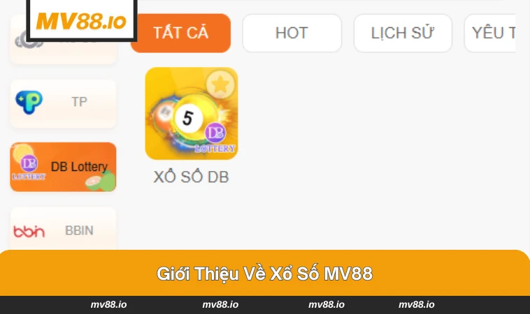 Giao diện xổ số MV88 rõ ràng, dễ thao tác cho người mới.