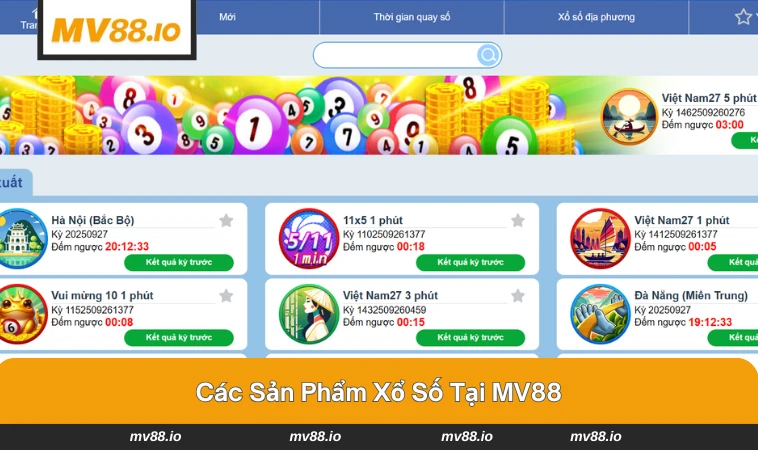 Các loại hình xổ số đa dạng tại MV88, từ truyền thống đến hiện đại.